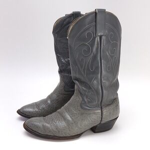Vintage Biltrite Gray Leather Western Cowboy Boots Men's  9 D Boot Country Rodeo